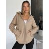 image:imageTrendy Queen Womens Zip Up Hoodies 2026 Oversized SweatshirtDark Khaki