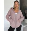 image:imageTrendy Queen Womens Zip Up Hoodies 2026 Oversized SweatshirtDark Pink