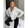 image:imageTrendy Queen Womens Zip Up Hoodies 2026 Oversized SweatshirtGrey