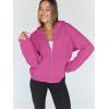 image:imageTrendy Queen Womens Zip Up Hoodies 2026 Oversized SweatshirtHot Pink