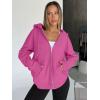 image:imageTrendy Queen Womens Zip Up Hoodies 2026 Oversized SweatshirtHot Pink