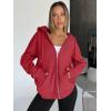 image:imageTrendy Queen Womens Zip Up Hoodies 2026 Oversized SweatshirtRed