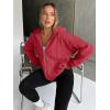 image:imageTrendy Queen Womens Zip Up Hoodies 2026 Oversized SweatshirtRed