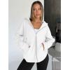 image:imageTrendy Queen Womens Zip Up Hoodies 2026 Oversized SweatshirtWhite