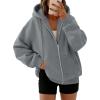 image:imageTrendy Queen Womens Zip Up Hoodies 2026 Oversized SweatshirtDark Grey