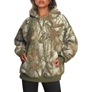 image:imageTrendy Queen Womens Oversized Hoodies Fleece Sweatshirts Fall Fashion Pullover Sweaters Winter ClothesMaple Leaf Green