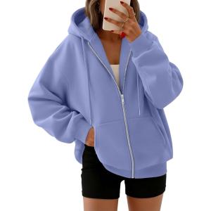 image:imageTrendy Queen Womens Zip Up Hoodies 2026 Oversized SweatshirtBlue Purple