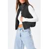 image:imageTrendy Queen Puffer Vest Women Sleeveless Winter Outerwear Warm Puffer Lightweight Fashion Standup Collar Down VestBlack