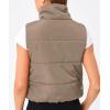 image:imageTrendy Queen Puffer Vest Women Sleeveless Winter Outerwear Warm Puffer Lightweight Fashion Standup Collar Down VestKhaki
