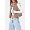 image:imageTrendy Queen Puffer Vest Women Sleeveless Winter Outerwear Warm Puffer Lightweight Fashion Standup Collar Down VestKhaki