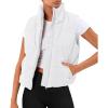 image:imageTrendy Queen Puffer Vest Women Sleeveless Winter Outerwear Warm Puffer Lightweight Fashion Standup Collar Down VestWhite