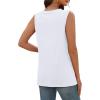 image:imageSampeel Tank Top for Women Summer Button Down V Neck T Shirts Sleeveless Loose Fit Fashion Tops 2026All White