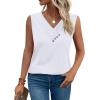 image:imageSampeel Tank Top for Women Summer Button Down V Neck T Shirts Sleeveless Loose Fit Fashion Tops 2026All White