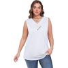 image:imageSampeel Tank Top for Women Summer Button Down V Neck T Shirts Sleeveless Loose Fit Fashion Tops 2026All White