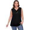 image:imageSampeel Tank Top for Women Summer Button Down V Neck T Shirts Sleeveless Loose Fit Fashion Tops 2026Black
