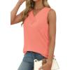 image:imageSampeel Tank Top for Women Summer Button Down V Neck T Shirts Sleeveless Loose Fit Fashion Tops 2026Coral