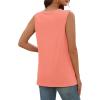 image:imageSampeel Tank Top for Women Summer Button Down V Neck T Shirts Sleeveless Loose Fit Fashion Tops 2026Coral