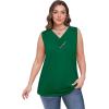 image:imageSampeel Tank Top for Women Summer Button Down V Neck T Shirts Sleeveless Loose Fit Fashion Tops 2026Green