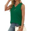 image:imageSampeel Tank Top for Women Summer Button Down V Neck T Shirts Sleeveless Loose Fit Fashion Tops 2026Green