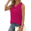 image:imageSampeel Tank Top for Women Summer Button Down V Neck T Shirts Sleeveless Loose Fit Fashion Tops 2026Hot Pink