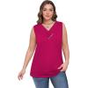 image:imageSampeel Tank Top for Women Summer Button Down V Neck T Shirts Sleeveless Loose Fit Fashion Tops 2026Hot Pink