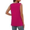 image:imageSampeel Tank Top for Women Summer Button Down V Neck T Shirts Sleeveless Loose Fit Fashion Tops 2026Hot Pink