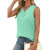 image:imageSampeel Tank Top for Women Summer Button Down V Neck T Shirts Sleeveless Loose Fit Fashion Tops 2026Lake Green