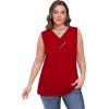 image:imageSampeel Tank Top for Women Summer Button Down V Neck T Shirts Sleeveless Loose Fit Fashion Tops 2026Red
