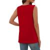 image:imageSampeel Tank Top for Women Summer Button Down V Neck T Shirts Sleeveless Loose Fit Fashion Tops 2026Red
