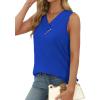 image:imageSampeel Tank Top for Women Summer Button Down V Neck T Shirts Sleeveless Loose Fit Fashion Tops 2026Royal Blue