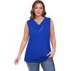 image:imageSampeel Tank Top for Women Summer Button Down V Neck T Shirts Sleeveless Loose Fit Fashion Tops 2026Royal Blue