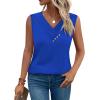 image:imageSampeel Tank Top for Women Summer Button Down V Neck T Shirts Sleeveless Loose Fit Fashion Tops 2026Royal Blue