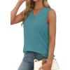 image:imageSampeel Tank Top for Women Summer Button Down V Neck T Shirts Sleeveless Loose Fit Fashion Tops 2026Turquoise