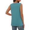 image:imageSampeel Tank Top for Women Summer Button Down V Neck T Shirts Sleeveless Loose Fit Fashion Tops 2026Turquoise