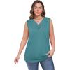 image:imageSampeel Tank Top for Women Summer Button Down V Neck T Shirts Sleeveless Loose Fit Fashion Tops 2026Turquoise