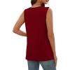image:imageSampeel Tank Top for Women Summer Button Down V Neck T Shirts Sleeveless Loose Fit Fashion Tops 2026Wine Red