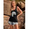 image:imageBeach Vacation Clothes for Women Sleeveless Graphic Tees Tank Tops 2026 Summer Casual Loose Fit Shirts CamisoleBlack Cat