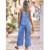 image:imageJumpsuits for Women 2026 Summer Rompers Boho Floral Overalls Casual Wide Leg Long Pant One Piece Vacation OutfitsBlue 1