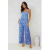 image:imageJumpsuits for Women 2026 Summer Rompers Boho Floral Overalls Casual Wide Leg Long Pant One Piece Vacation OutfitsBlue 1