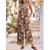 image:imageJumpsuits for Women 2026 Summer Rompers Boho Floral Overalls Casual Wide Leg Long Pant One Piece Vacation OutfitsBrown 1