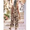 image:imageJumpsuits for Women 2026 Summer Rompers Boho Floral Overalls Casual Wide Leg Long Pant One Piece Vacation OutfitsBrown 1