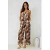 image:imageJumpsuits for Women 2026 Summer Rompers Boho Floral Overalls Casual Wide Leg Long Pant One Piece Vacation OutfitsBrown 1