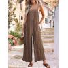 image:imageJumpsuits for Women 2026 Summer Rompers Boho Floral Overalls Casual Wide Leg Long Pant One Piece Vacation OutfitsBrown