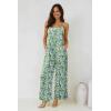 image:imageJumpsuits for Women 2026 Summer Rompers Boho Floral Overalls Casual Wide Leg Long Pant One Piece Vacation OutfitsGreen 1