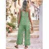 image:imageJumpsuits for Women 2026 Summer Rompers Boho Floral Overalls Casual Wide Leg Long Pant One Piece Vacation OutfitsGreen 3