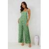 image:imageJumpsuits for Women 2026 Summer Rompers Boho Floral Overalls Casual Wide Leg Long Pant One Piece Vacation OutfitsGreen 3