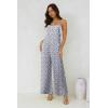 image:imageJumpsuits for Women 2026 Summer Rompers Boho Floral Overalls Casual Wide Leg Long Pant One Piece Vacation OutfitsPurple 1