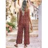 image:imageJumpsuits for Women 2026 Summer Rompers Boho Floral Overalls Casual Wide Leg Long Pant One Piece Vacation OutfitsRed Dot