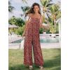 image:imageJumpsuits for Women 2026 Summer Rompers Boho Floral Overalls Casual Wide Leg Long Pant One Piece Vacation OutfitsRed Dot