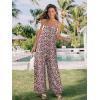 image:imageJumpsuits for Women 2026 Summer Rompers Boho Floral Overalls Casual Wide Leg Long Pant One Piece Vacation OutfitsRed Flower1